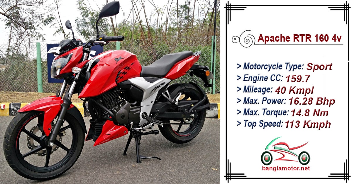 Apache Rtr 160 4v 21 Price Review Specification